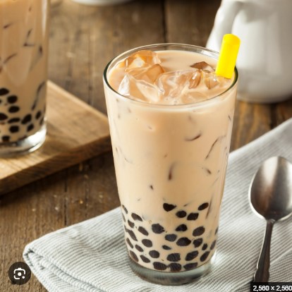 A glass of bubble milk tea, the familiar object that began the project
